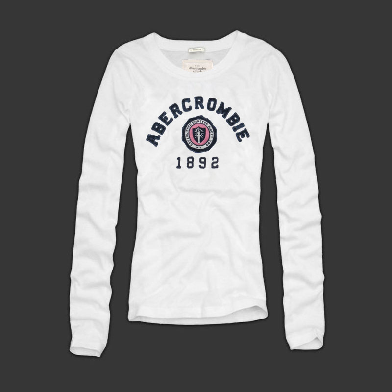 Abercrombie Fitch Mujeres De Cuello Redondo Largo Remera AF8127